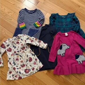 Five dress bundle size 3T (Mini Boden, Gymboree, Cat & Jack and more)